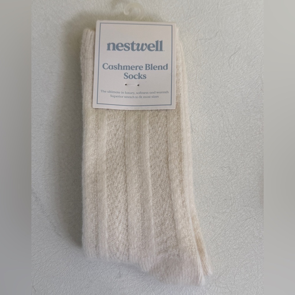 Bed Bath & Beyond Cashmere Blend Socks - Soft Cream